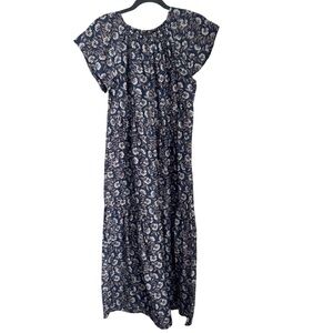 MIRTH Vienna Maxi Dress Blue Multi Floral Print Women's Size Small